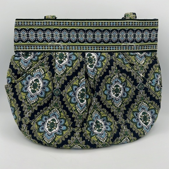Vera Bradley Hannah Cambridge pattern blue green white purse tote shoulder bag - Picture 13 of 15